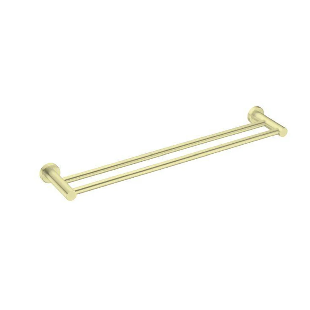 Nero Mecca Double Towel Rail 800Mm Brushed Gold - Image 2