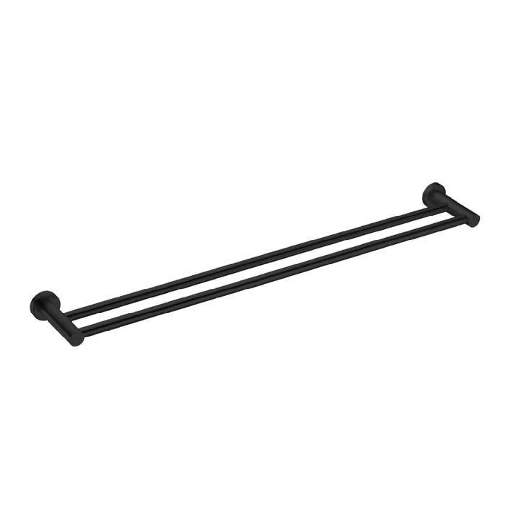 Nero Mecca Double Towel Rail 800Mm Matt Black - Image 2