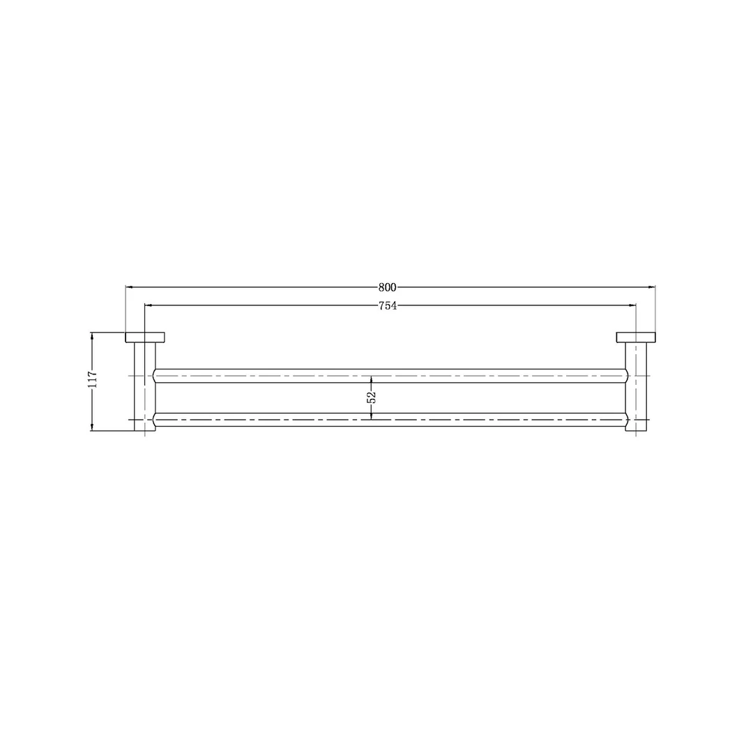 Nero Mecca Double Towel Rail 800Mm Matt Black - Image 4