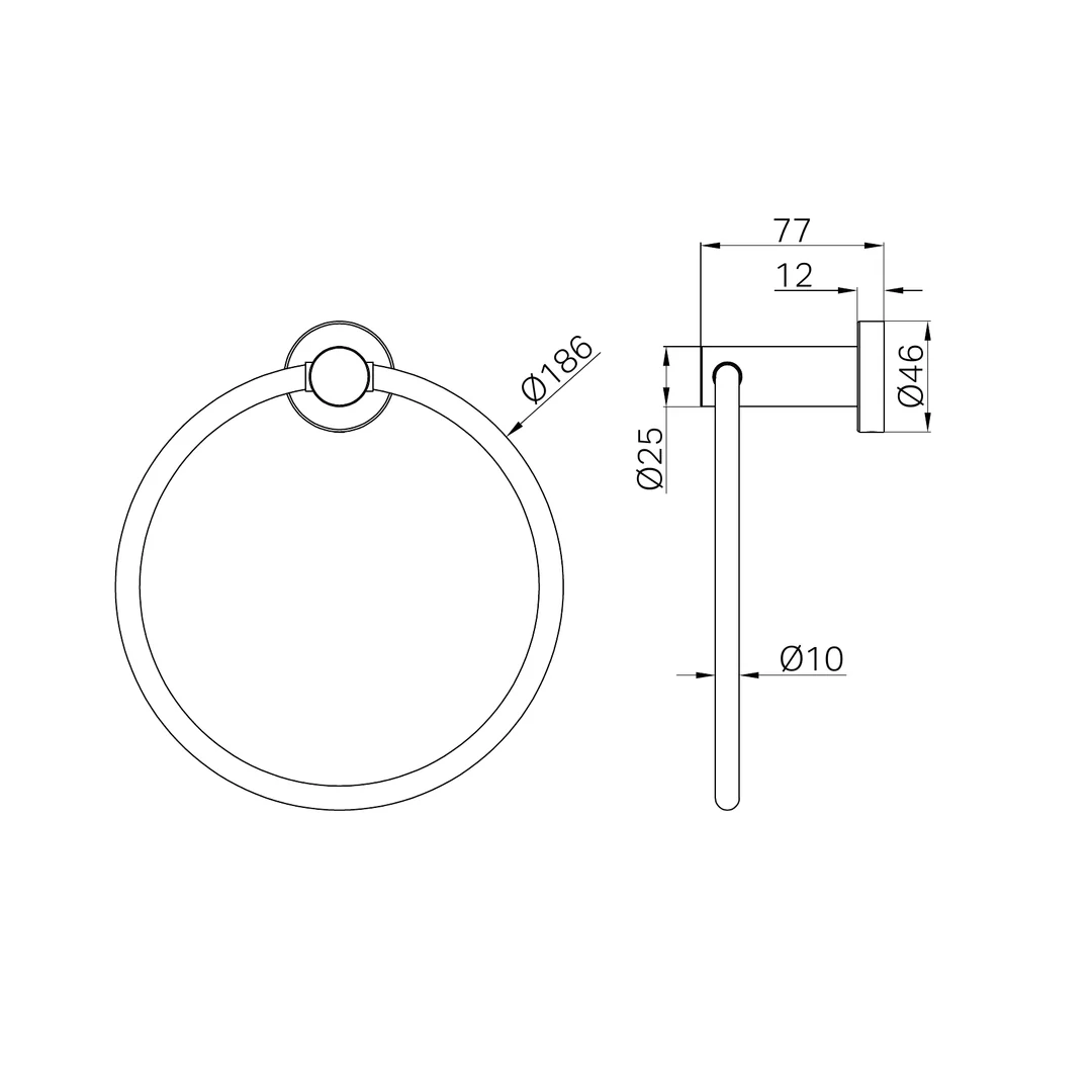 Nero Mecca Towel Ring Round Chrome - Image 3