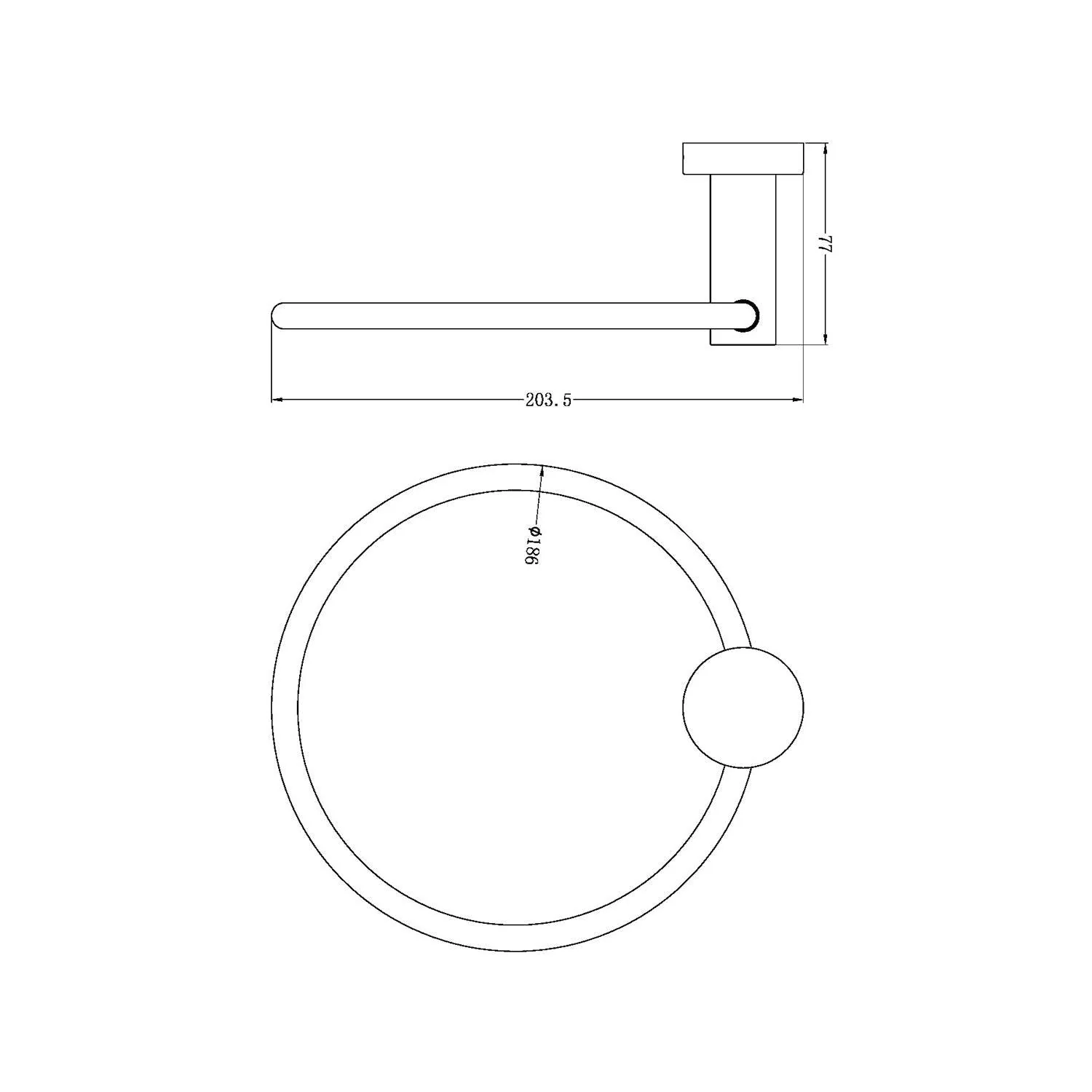 Nero Mecca Towel Ring Round Chrome - Image 7