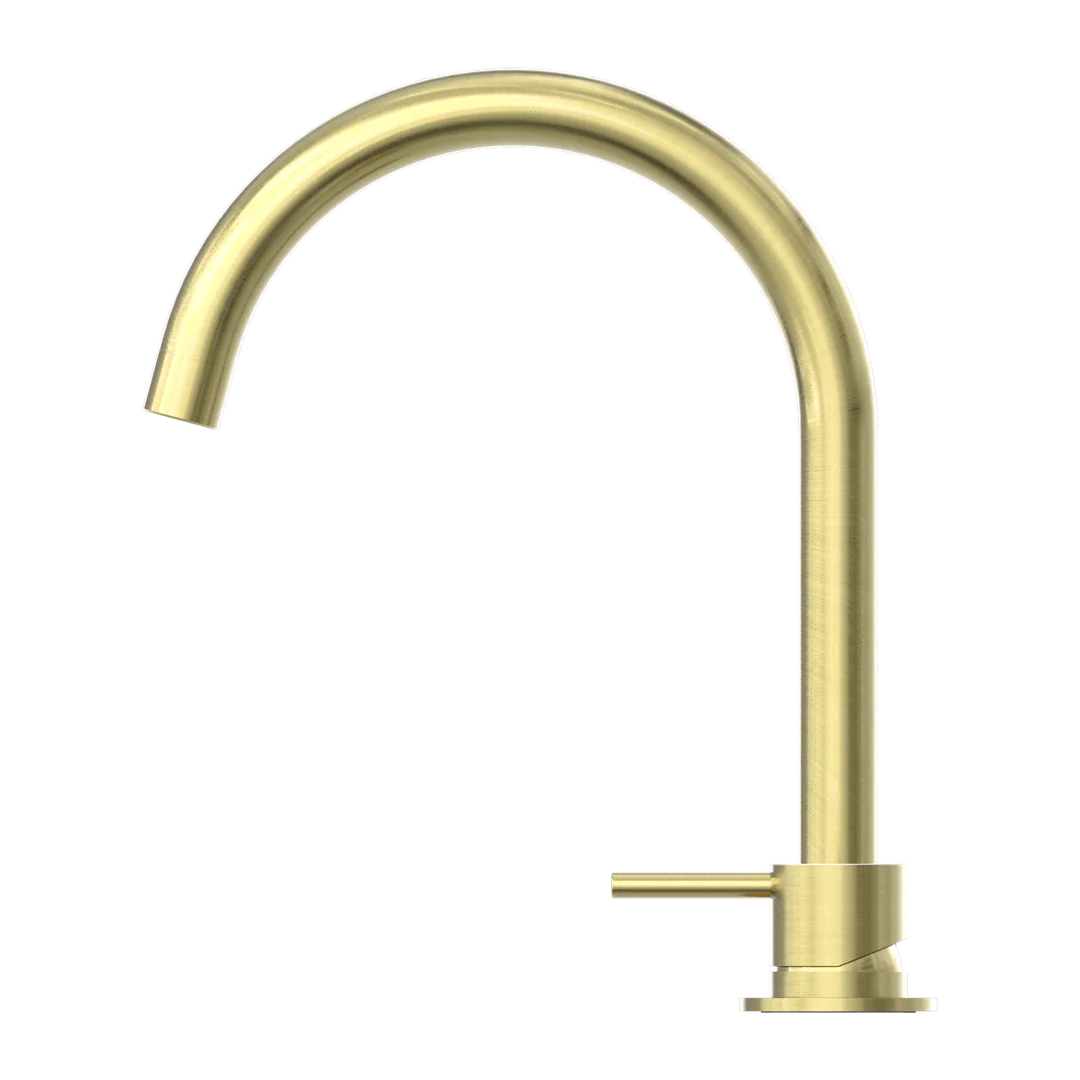 Nero Mecca Hob Basin Mixer Round Spout Brushed Gold - Image 6