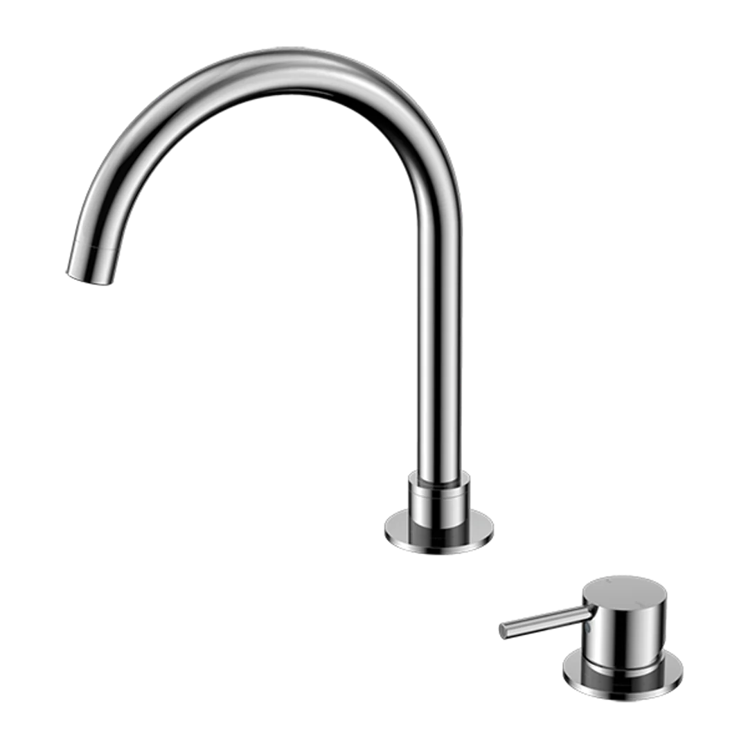 Nero Mecca Hob Basin Mixer Round Spout Chrome