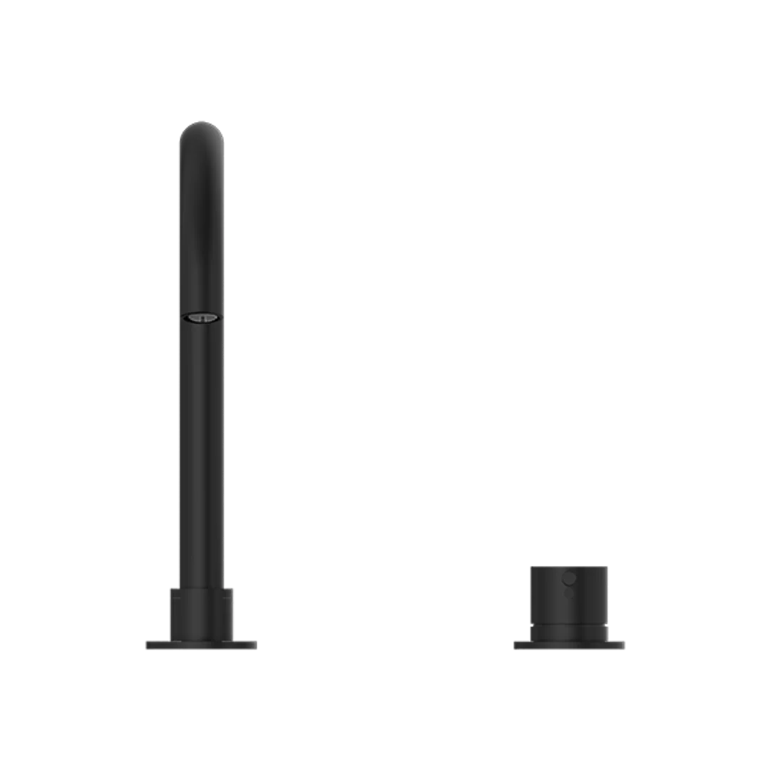 Nero Mecca Hob Basin Mixer Round Spout Matt Black - Image 3