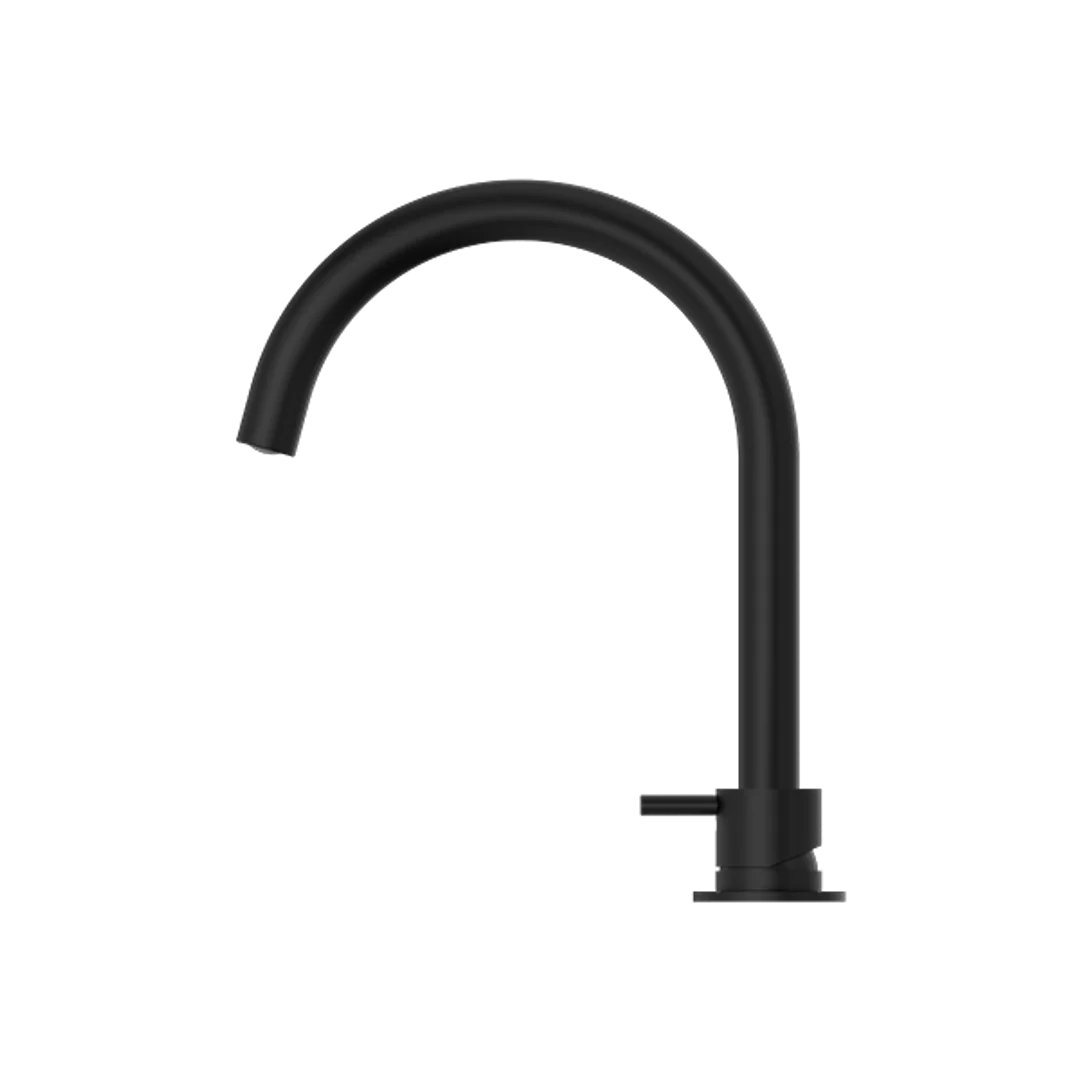 Nero Mecca Hob Basin Mixer Round Spout Matt Black - Image 4