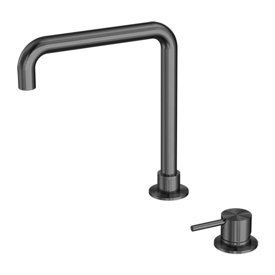 Nero Mecca Hob Basin Mixer Square Spout Brushed Nickel