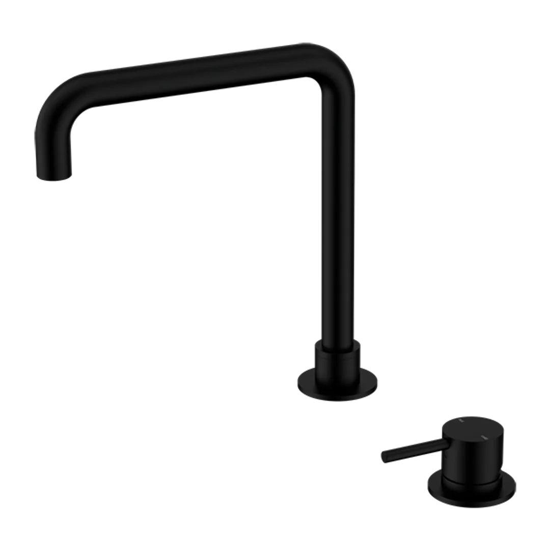 Nero Mecca Hob Basin Mixer Square Spout Matt Black
