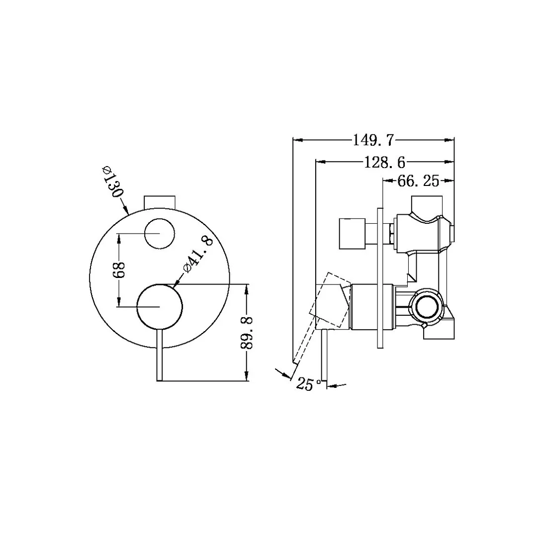 Nero Mecca Shower Mixer With Diverter Brushed Nickel - Image 3