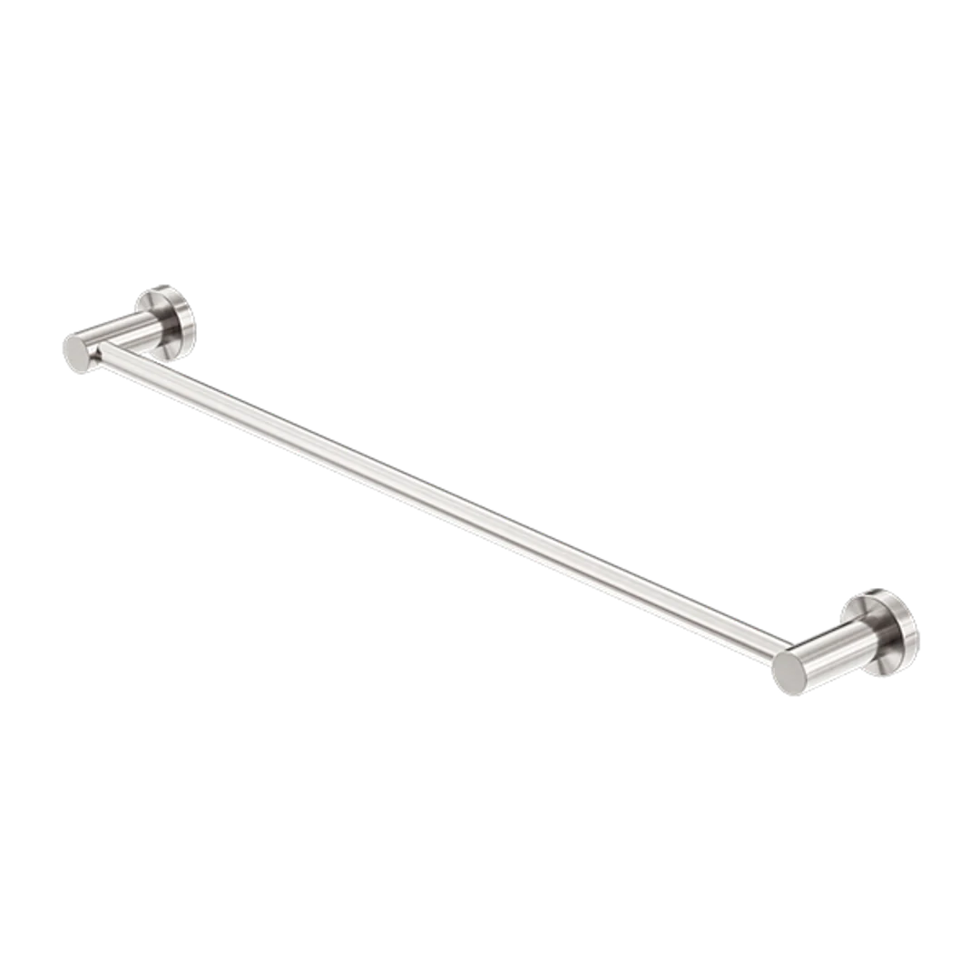 Nero Mecca Single Towel Rail 600Mm Brushed Nickel