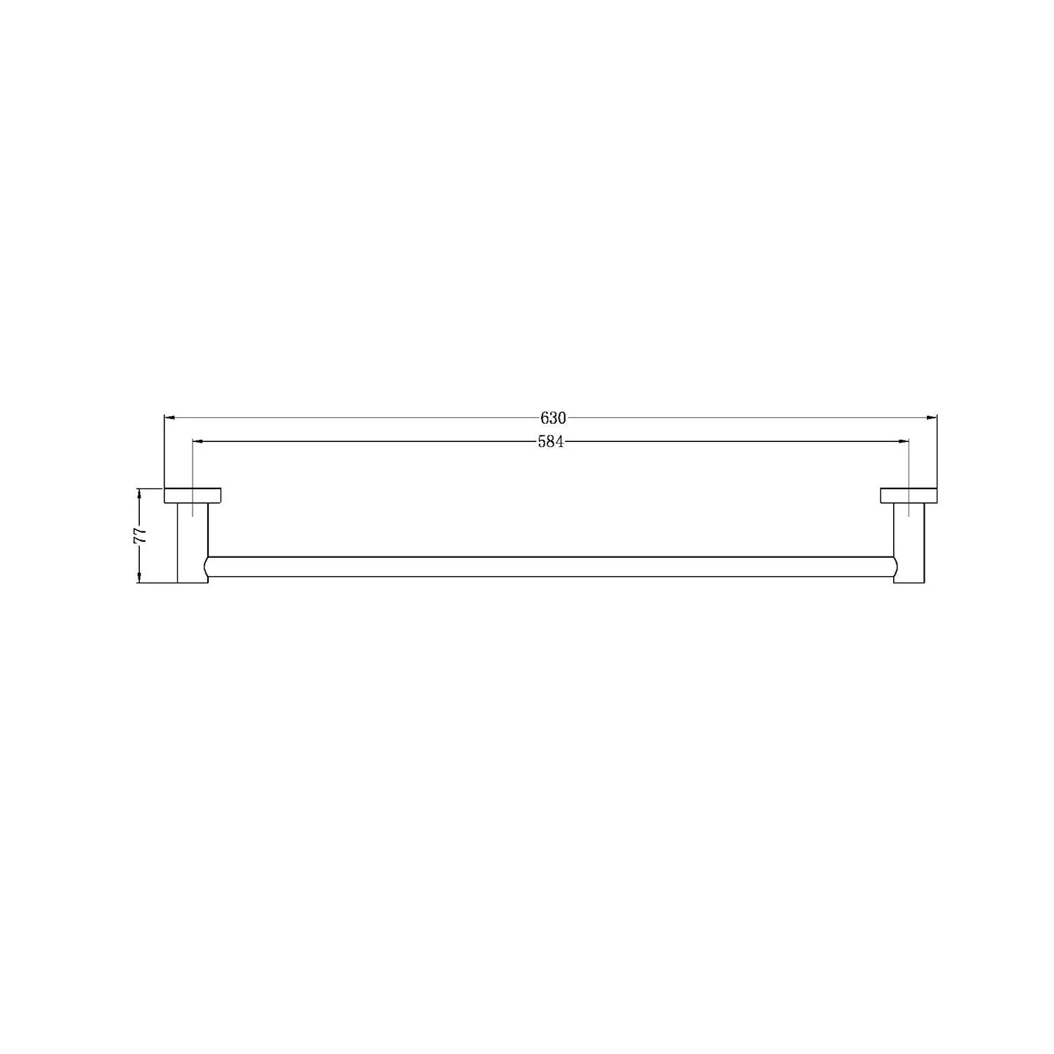 Nero Mecca Single Towel Rail 600Mm Gun Metal - Image 7