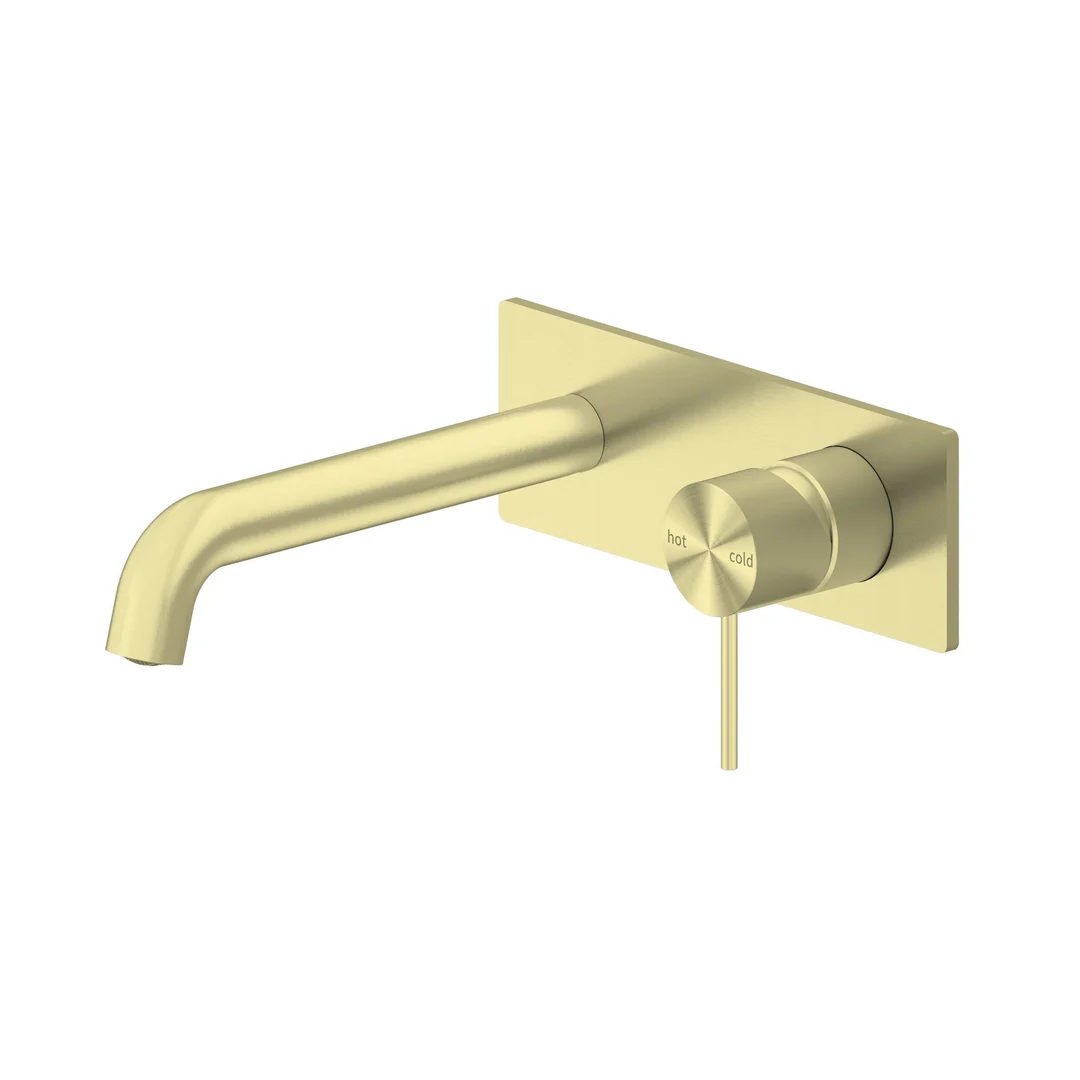 Nero Mecca Wall Basin Mixer 160Mm Spout Brushed Gold - Image 2