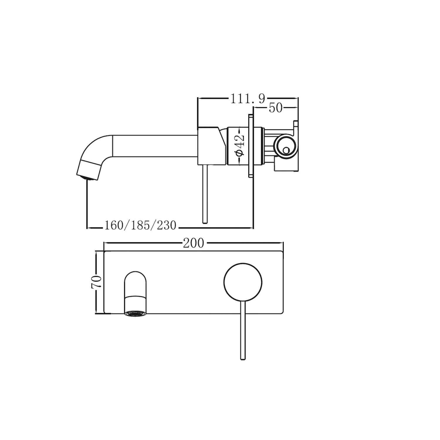 Nero Mecca Wall Basin Mixer 160Mm Spout Gun Metal - Image 5
