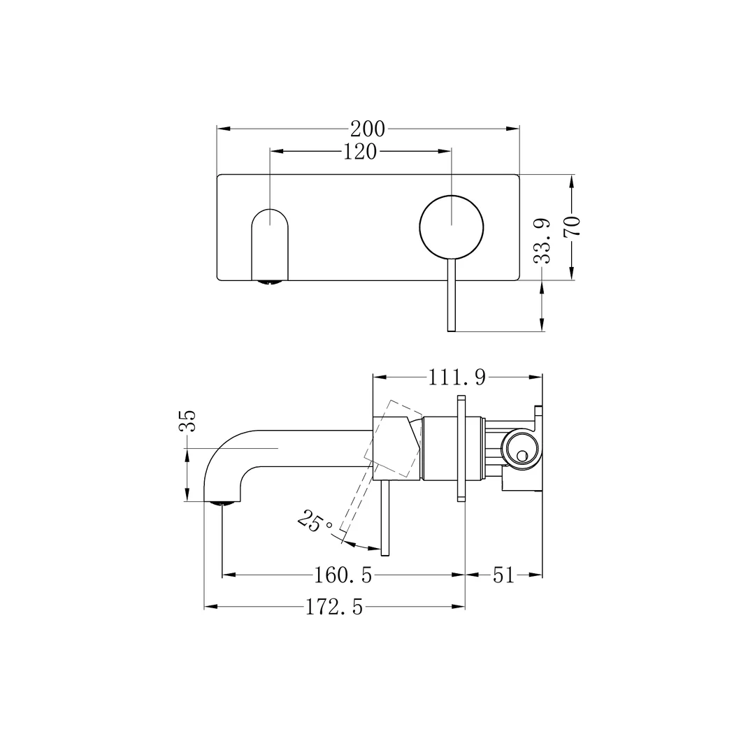 Nero Mecca Wall Basin Mixer 160Mm Spout Matt Black - Image 3