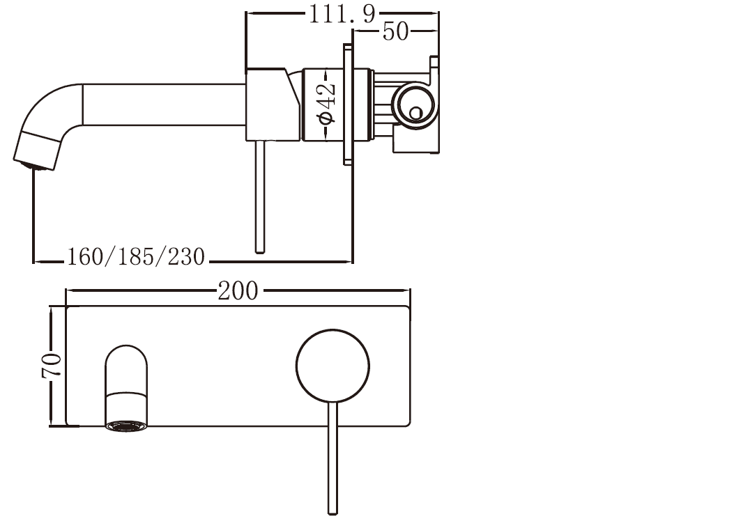 Nero Mecca Wall Basin Mixer 230Mm Spout Brushed Nickel - Image 5