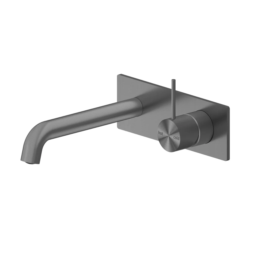 Nero Mecca Wall Basin Mixer Handle Up 160Mm Spout Gun Metal - Image 2
