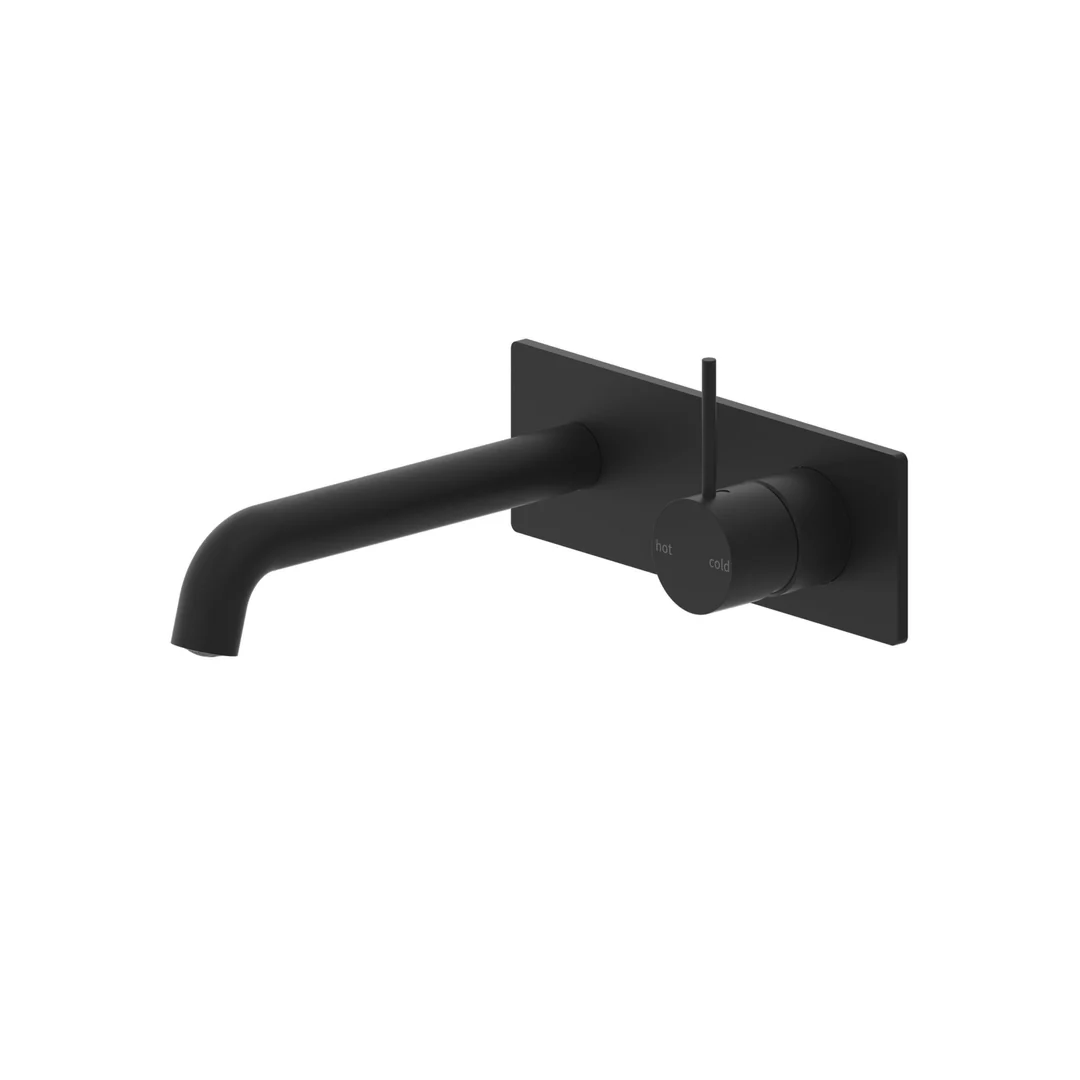 Nero Mecca Wall Basin Mixer Handle Up 230Mm Spout Matt Black - Image 2