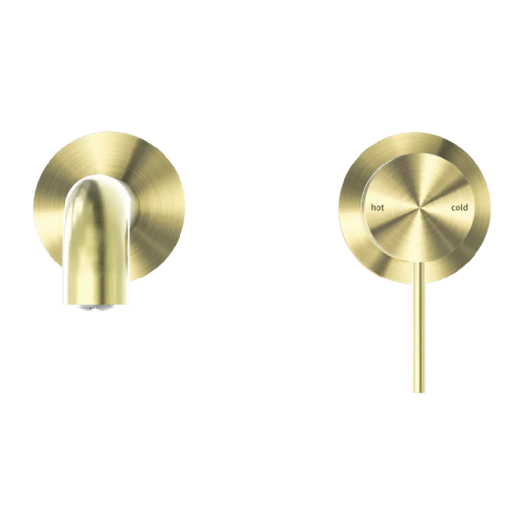 Nero Mecca Wall Basin Mixer Separate Back Plate 160Mm Spout Brushed Gold - Image 5