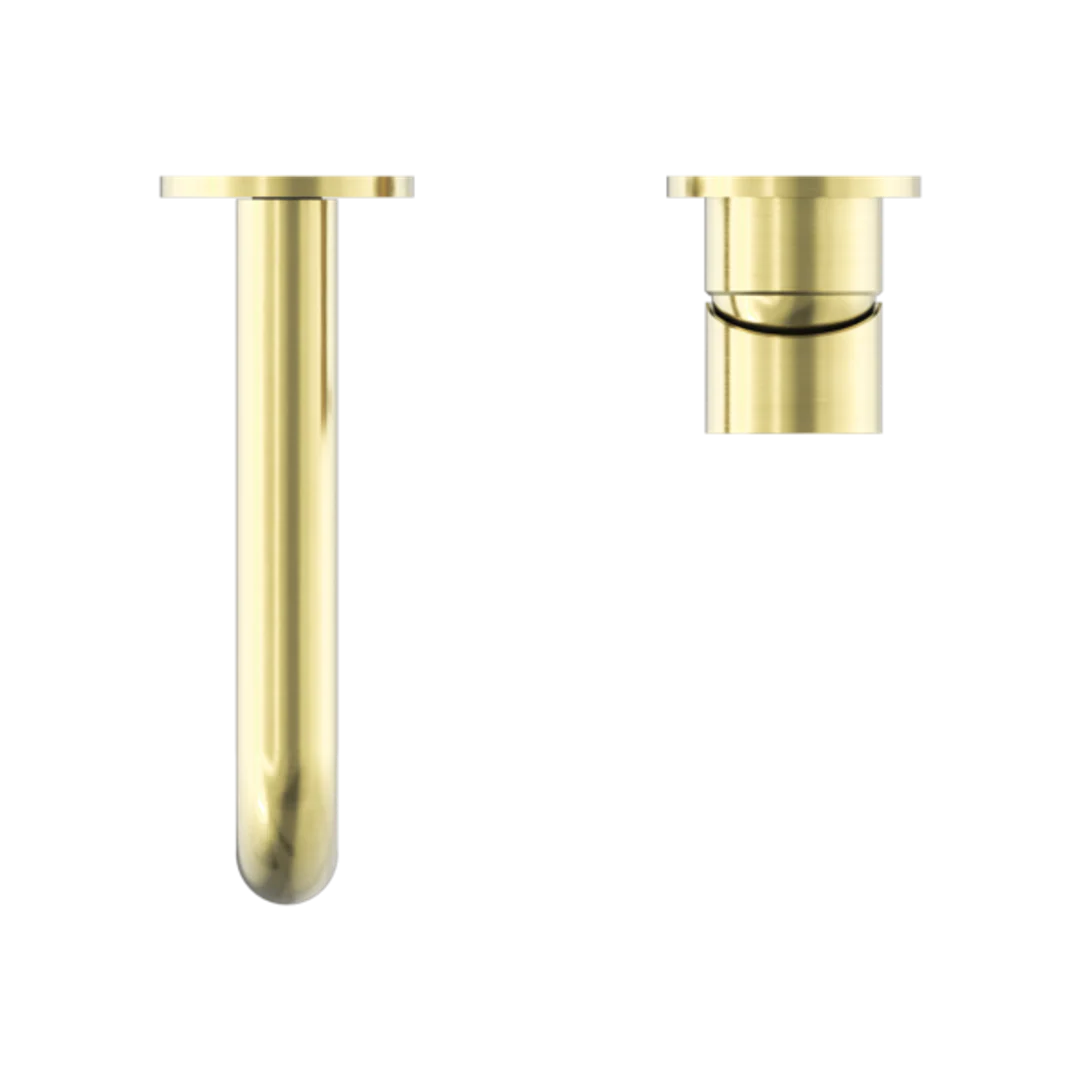 Nero Mecca Wall Basin Mixer Separate Back Plate 160Mm Spout Brushed Gold - Image 6