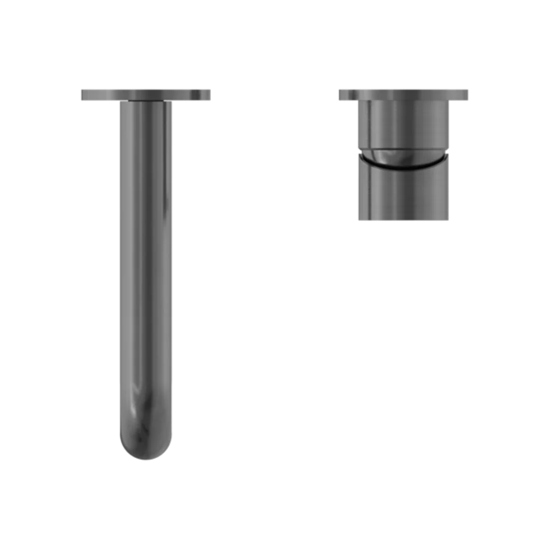 Nero Mecca Wall Basin Mixer Separate Back Plate 185Mm Spout Gun Metal - Image 6