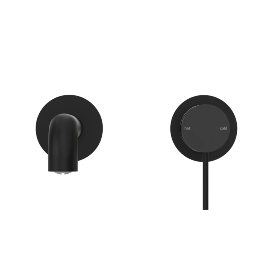 Nero Mecca Wall Basin Mixer Separate Back Plate 185Mm Spout Matt Black - Image 5