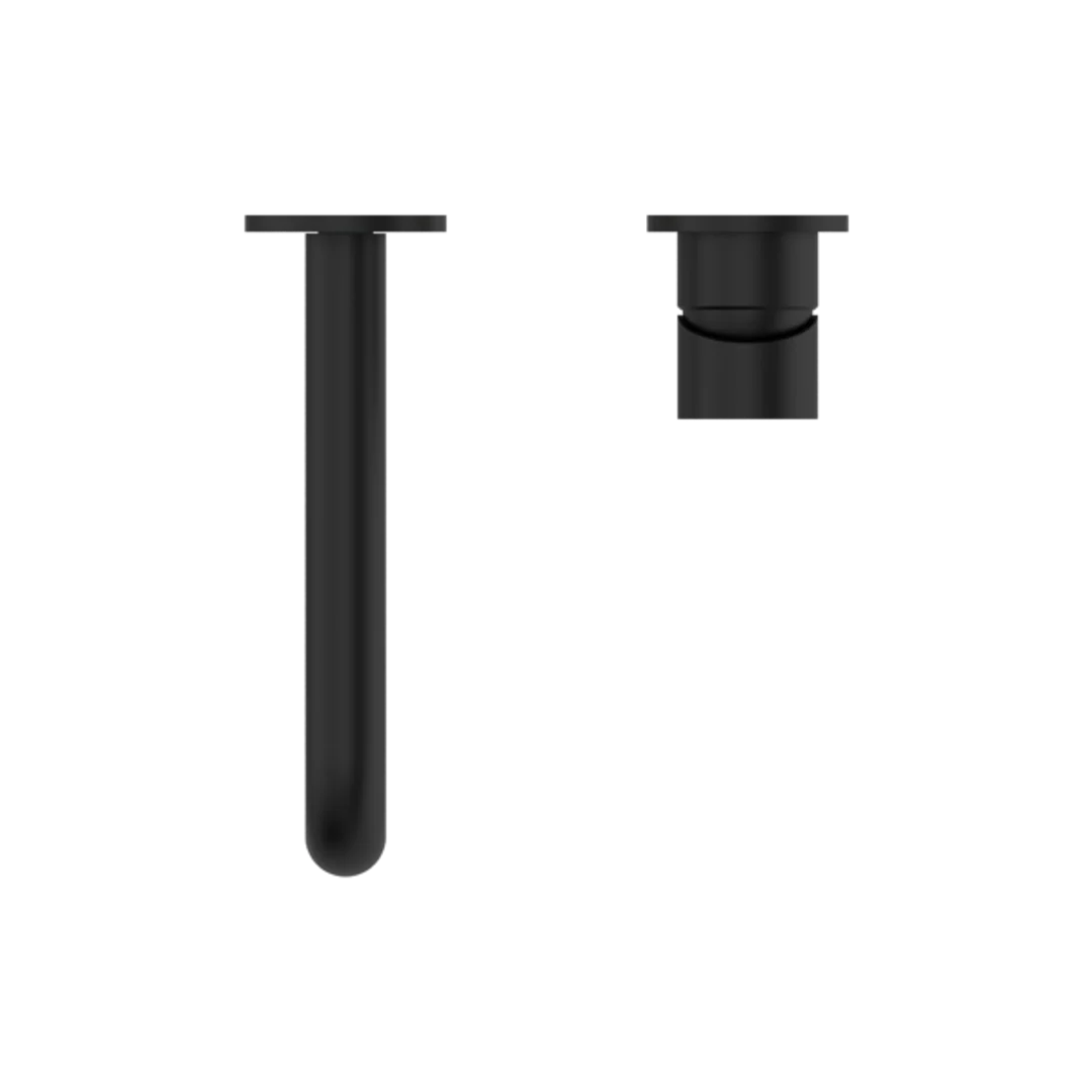Nero Mecca Wall Basin Mixer Separate Back Plate 185Mm Spout Matt Black - Image 6
