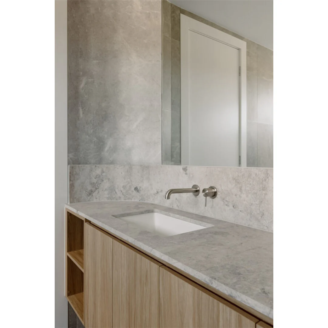 Nero Mecca Wall Basin Mixer Separate Back Plate 230Mm Spout Brushed Nickel - Image 7