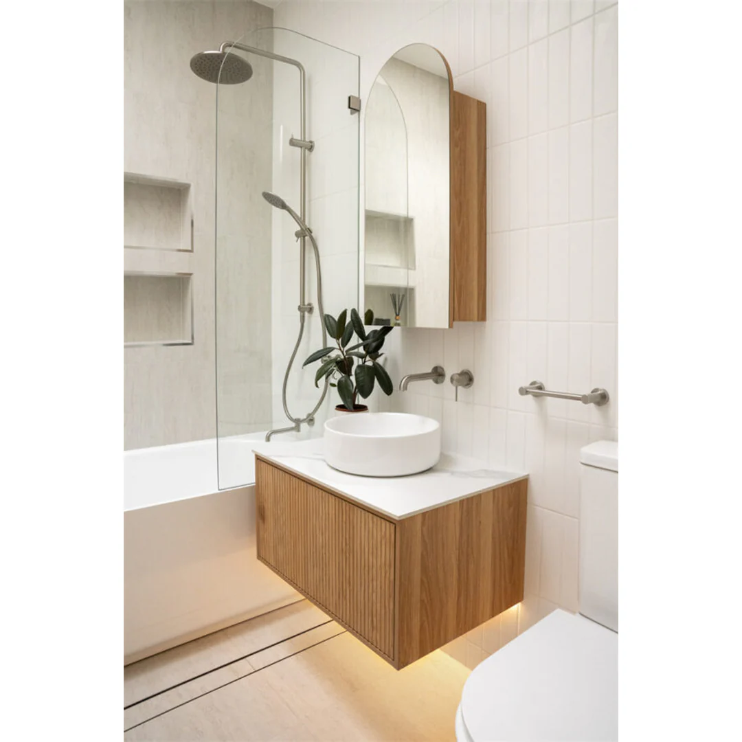 Nero Mecca Wall Basin Mixer Separate Back Plate 230Mm Spout Brushed Nickel - Image 8