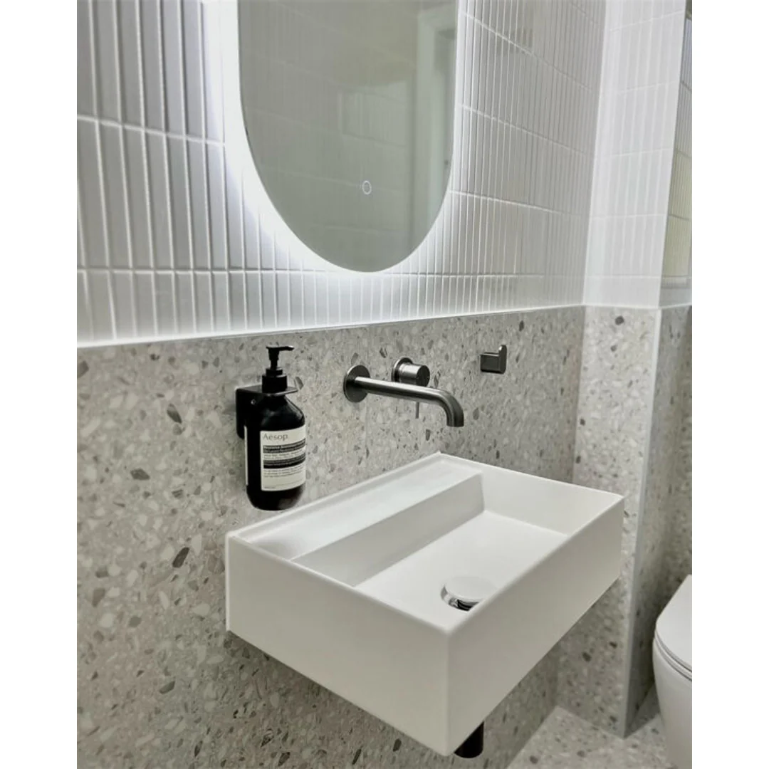 Nero Mecca Wall Basin Mixer Separate Back Plate 230Mm Spout Gun Metal - Image 7