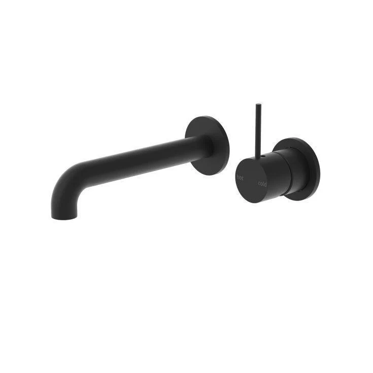 Nero Mecca Wall Basin Mixer Separate Back Plate Handle Up 160Mm Spout Matt Black - Image 7