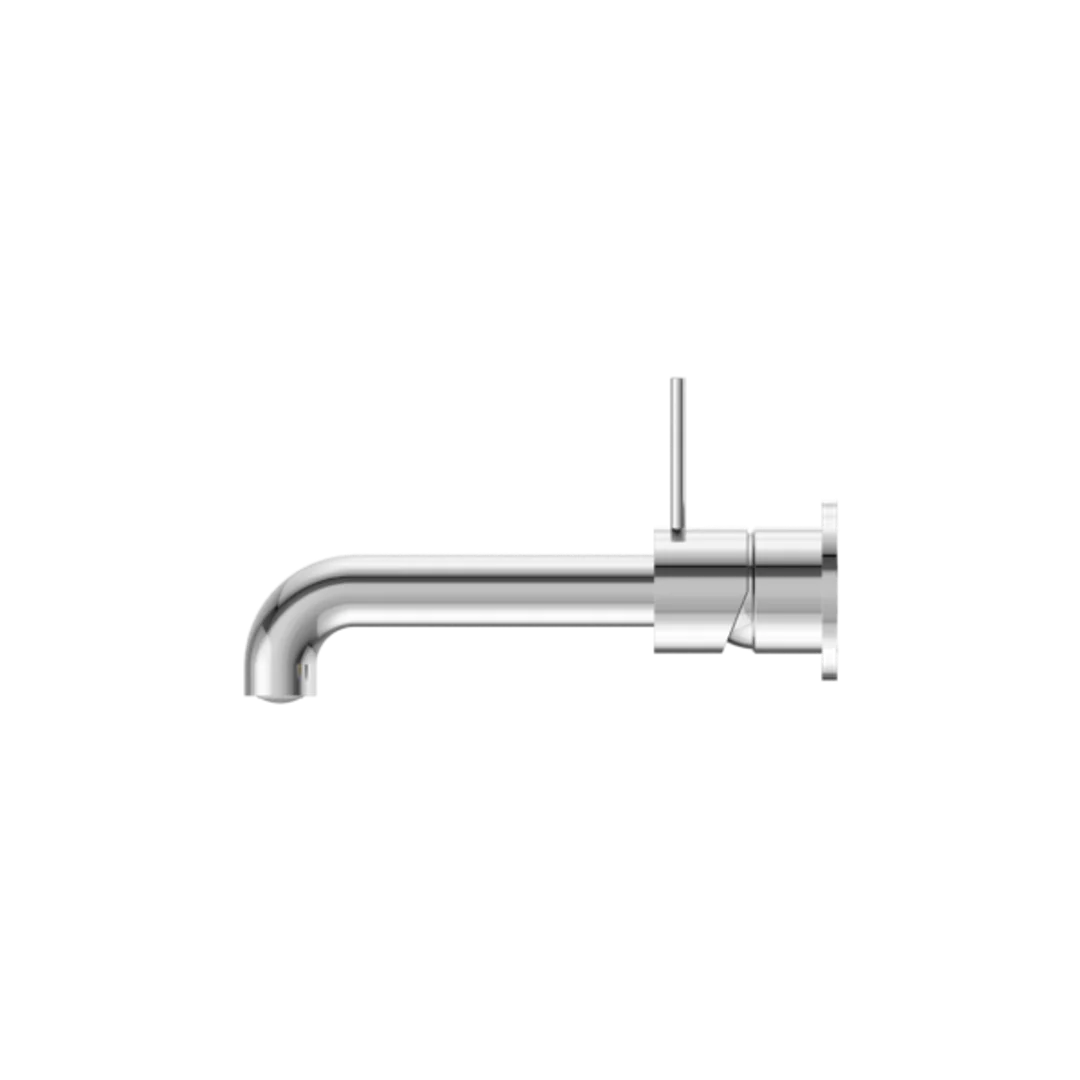 Nero Mecca Wall Basin Mixer Separate Back Plate Handle Up 185Mm Spout Chrome - Image 4