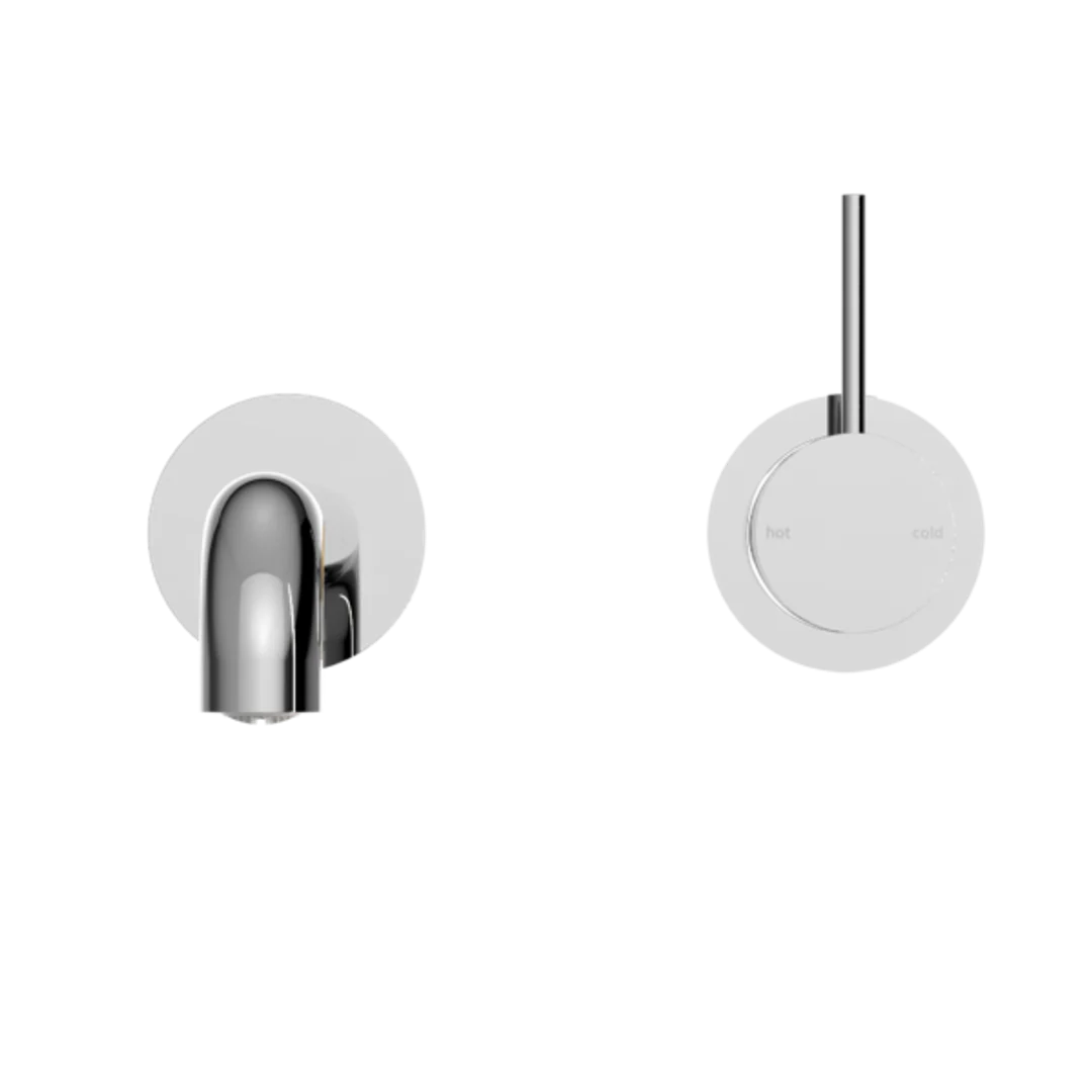 Nero Mecca Wall Basin Mixer Separate Back Plate Handle Up 185Mm Spout Chrome - Image 5