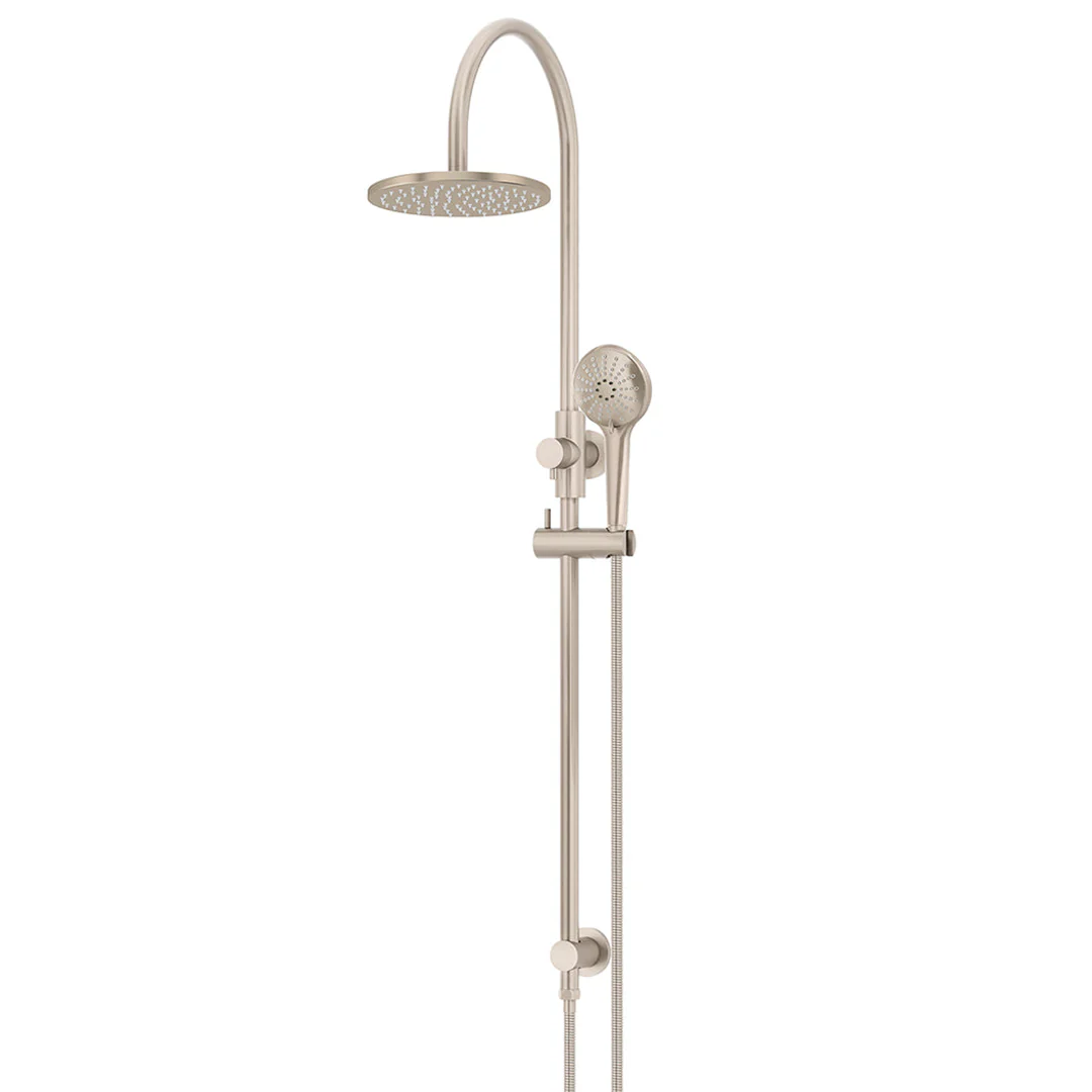 Meir 200Mm Round Overhead Shower Rail Three Function Hand Shower Champagne - Image 3
