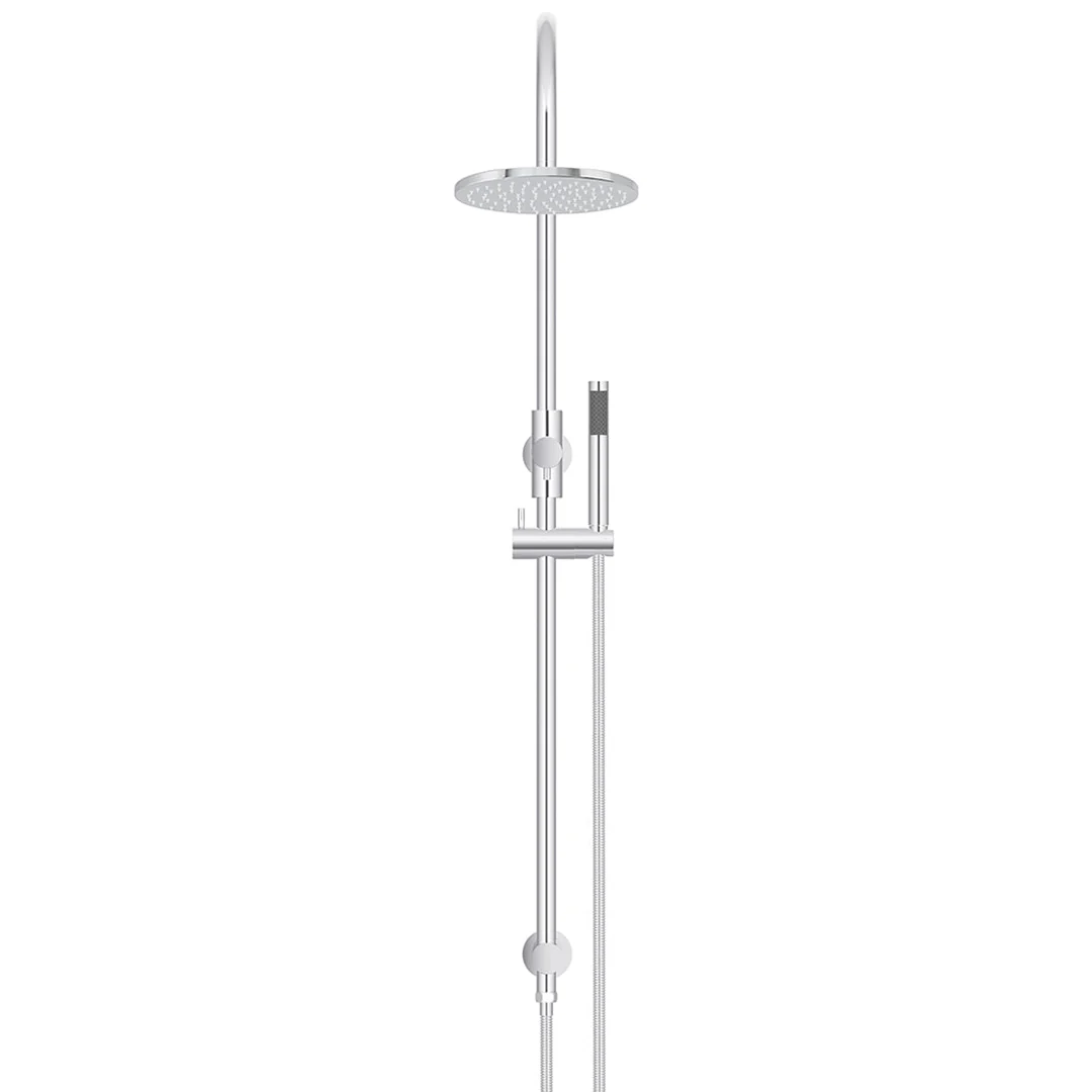 Meir 200Mm Round Overhead Shower Set Single Function Hand Shower Polished Chrome