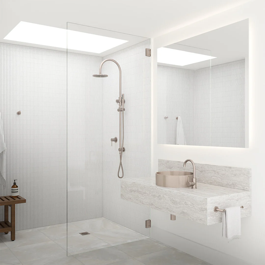 Meir 300Mm Round Overhead Shower Set Single Function Hand Shower Champagne - Image 3