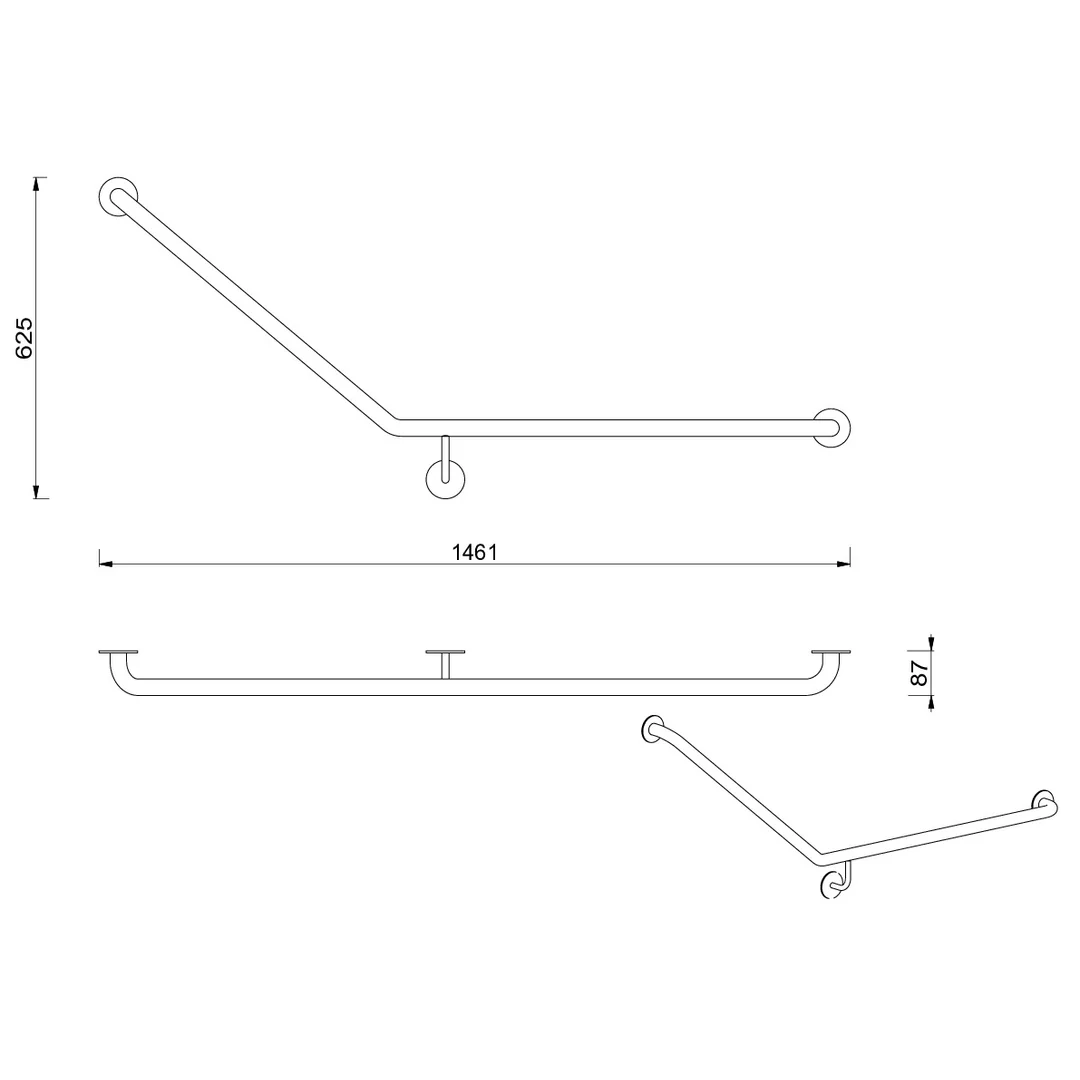 Meir Care Range 40 Degree Right Side Grab Rail Tiger Bronze Mcr-40Rh70-Pvdbb - Image 2