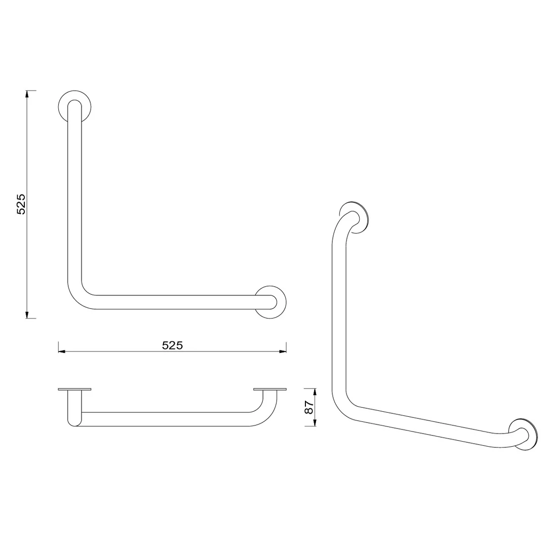 Meir Care Range 90 Degree Grab Rail 450Mm Lustre Bronze Mcr-90R45-Pvdbz - Image 2