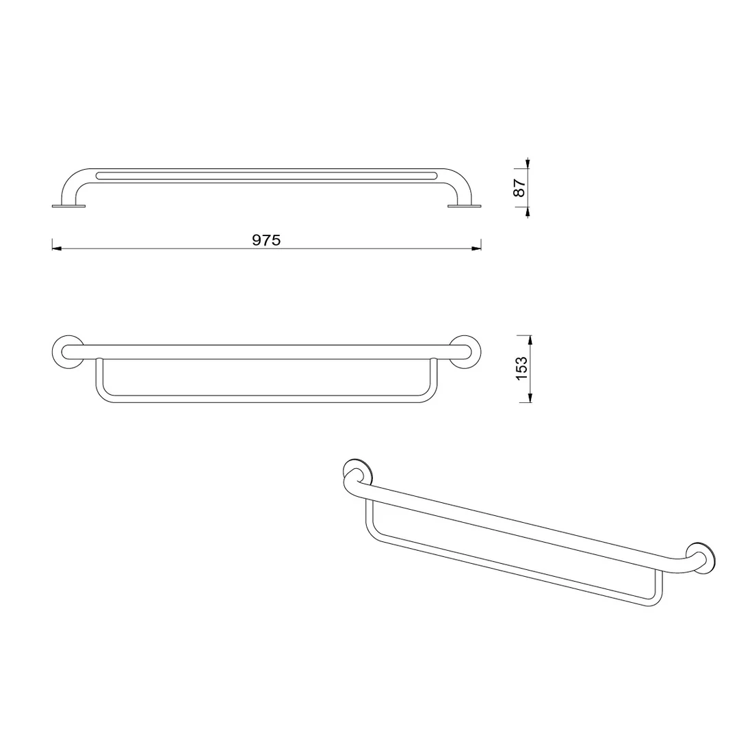 Meir Care Range Bath Towel Rail Brushed Nickel Mcr-Tr75-Pvdbn - Image 2