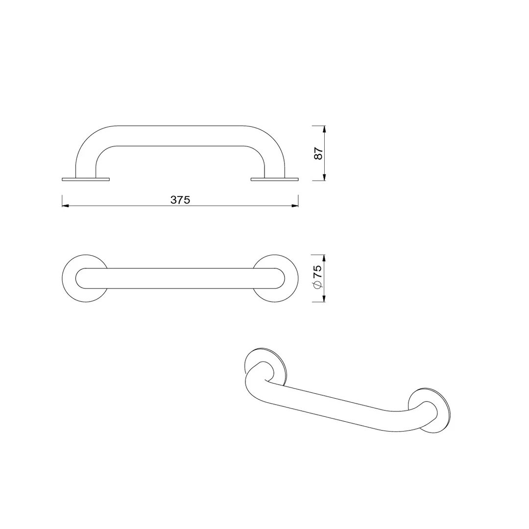 Meir Care Range Straight Grab Rail 300Mm Brushed Nickel Mcr-Sr30-Pvdbn - Image 2