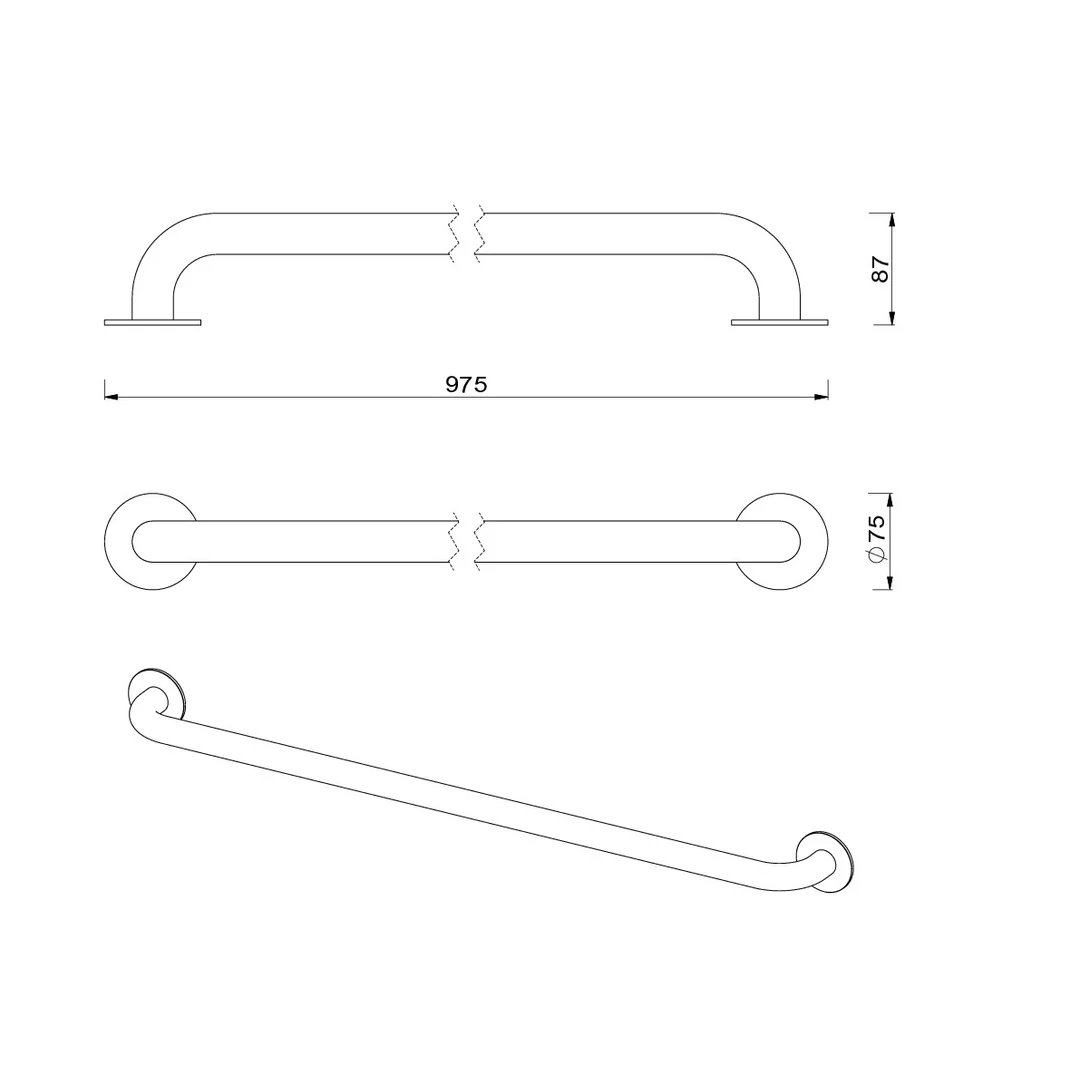 Meir Care Range Straight Grab Rail 900Mm Lustre Bronze Mcr-Sr90-Pvdbz - Image 2