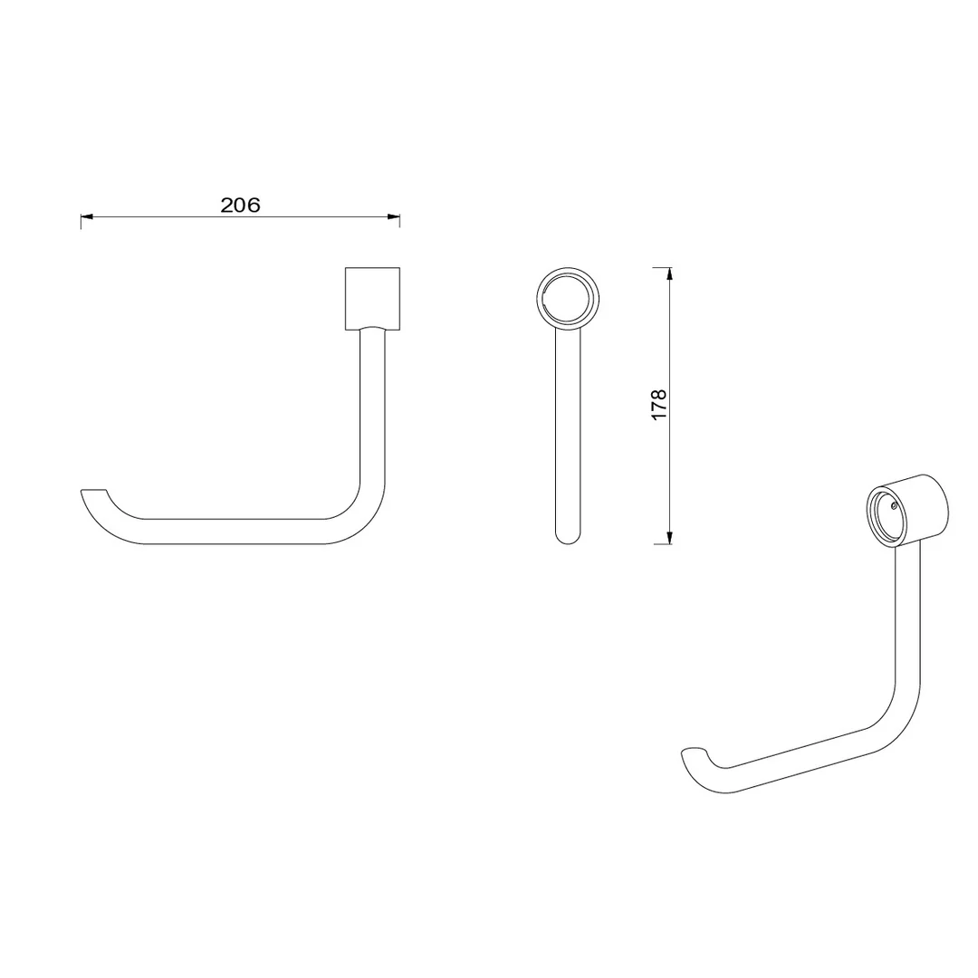Meir Care Range Toilet Roll Holder Champagne Mcr-Tph-Ch - Image 2