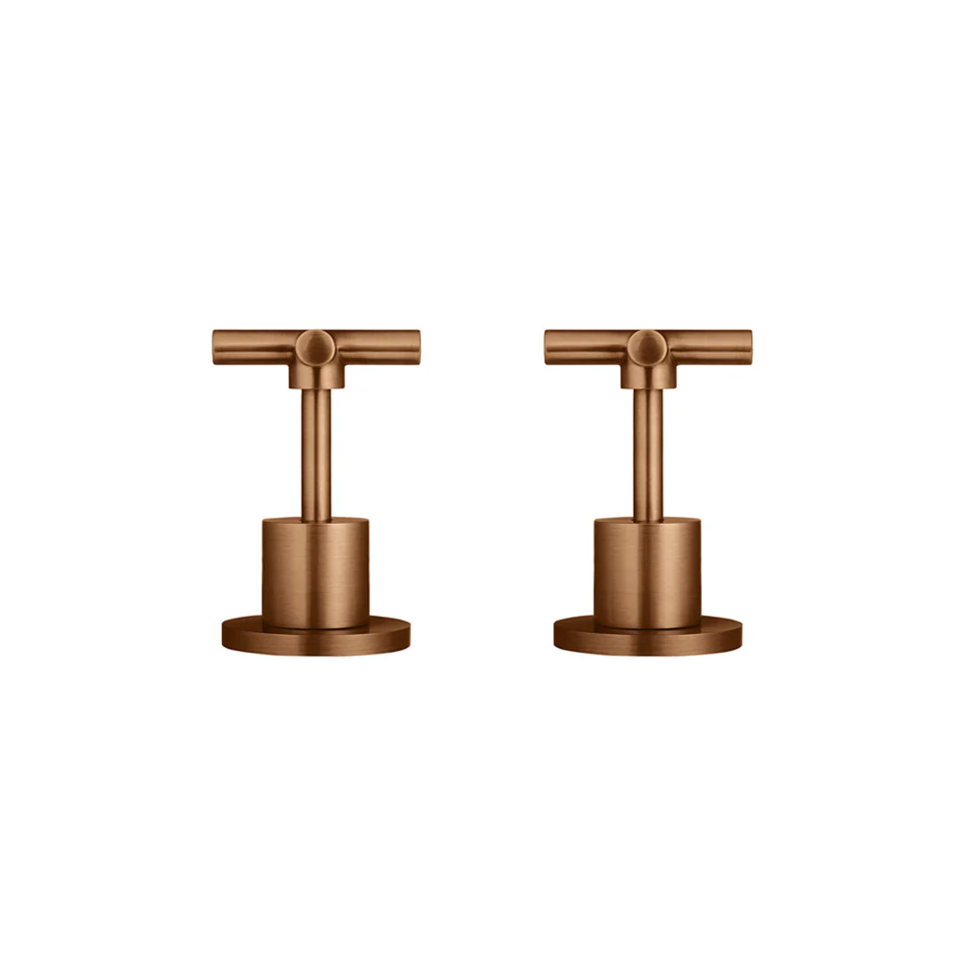Meir Cross Handle Jumper Valve Wall Top Assemblies Lustre Bronze - Image 4