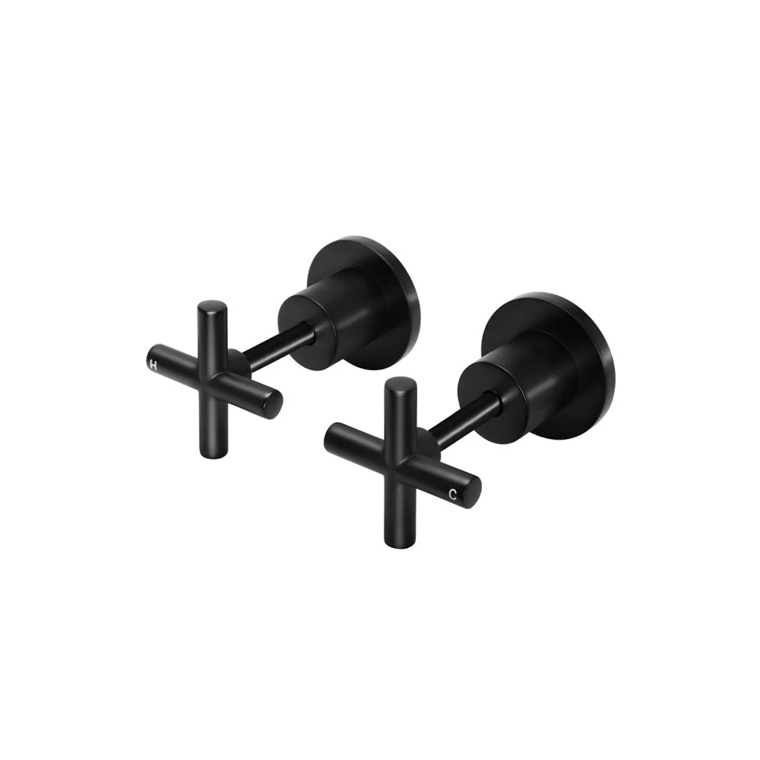 Meir Cross Handle Jumper Valve Wall Top Assemblies Matte Black Mw08Jl - Image 2