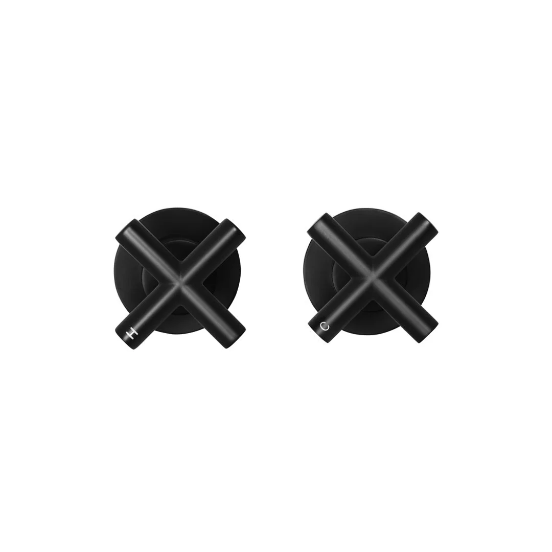 Meir Cross Handle Jumper Valve Wall Top Assemblies Matte Black Mw08Jl - Image 6