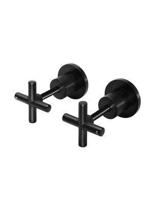Meir Cross Handle Jumper Valve Wall Top Assemblies Matte Black Mw08Jl - Image 8