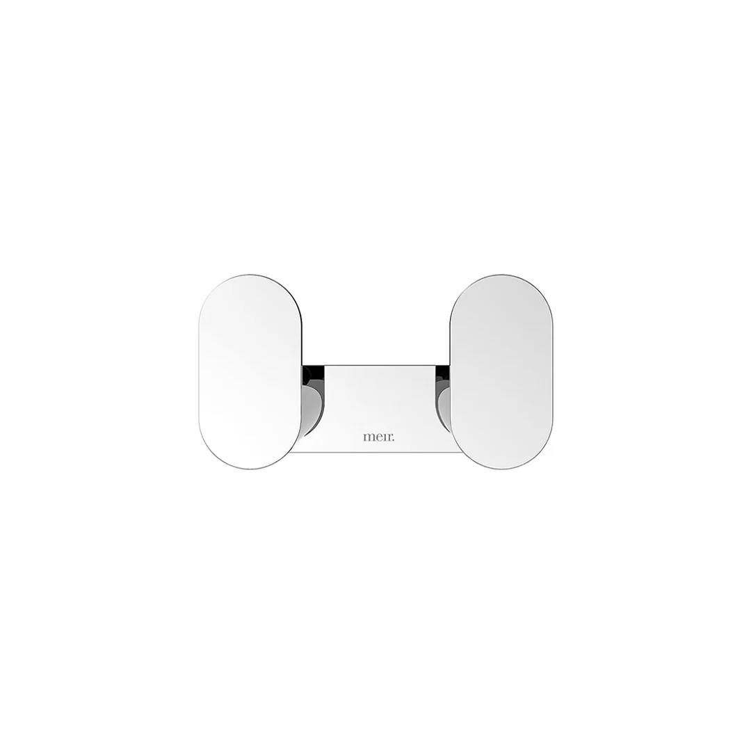 Meir Curvae Double Robe Hook Polished Chrome