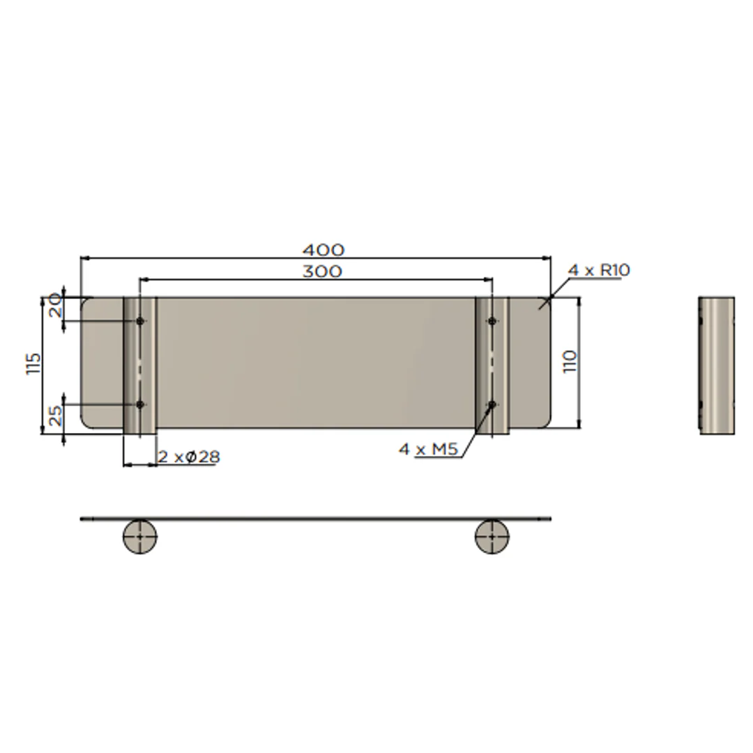 Meir Curvae Shower Shelf 400Mm Polished Chrome - Image 2