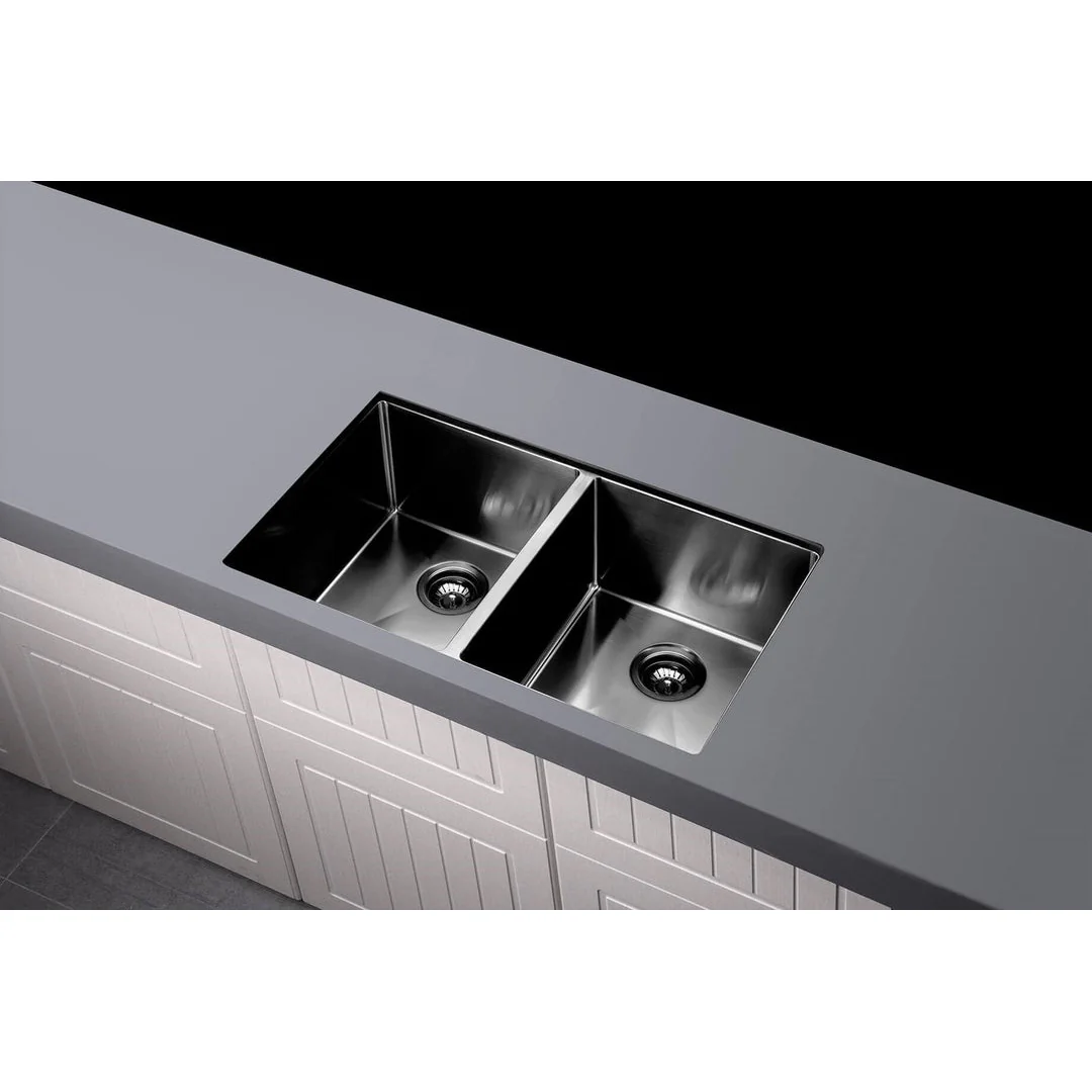 Meir Double Bowl Pvd Kitchen Sink 860mm - Brushed Gun Metal - Image 6
