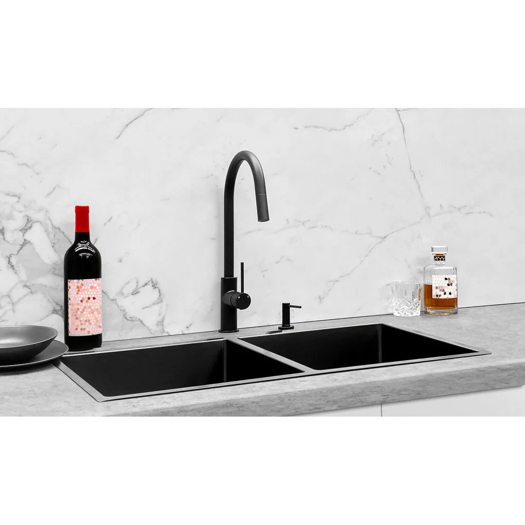 Meir Double Bowl Pvd Kitchen Sink 860mm - Brushed Gun Metal - Image 7