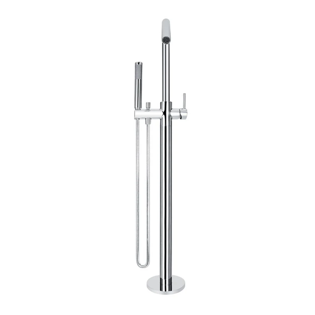Meir Freestanding Round Bath Mixer With Hand Spray - Chrome - Image 6