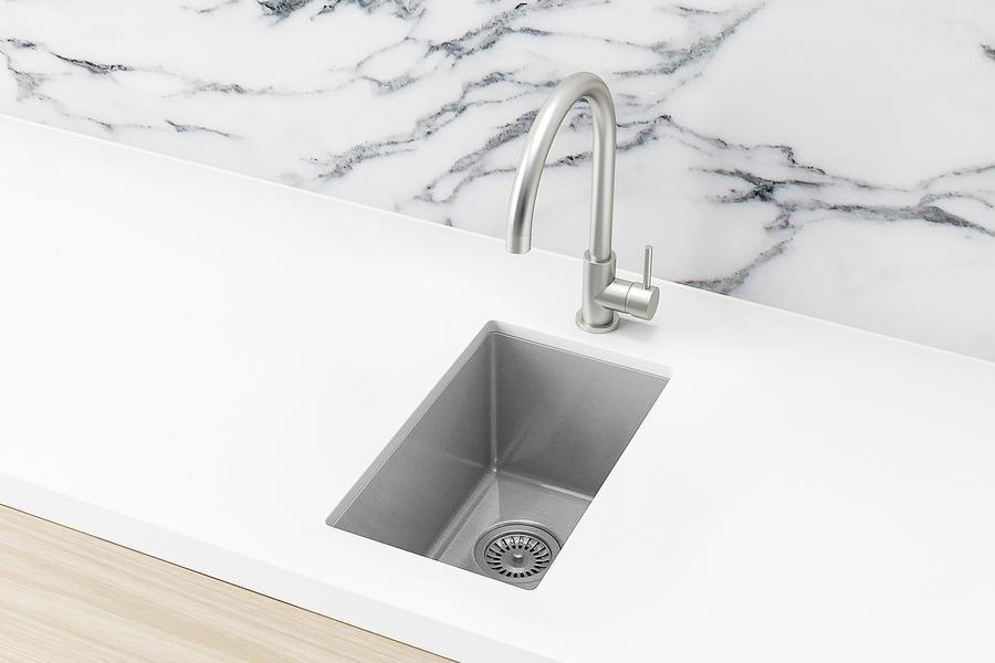 Meir Kitchen Mini Sink Single Bowl 382mm X 272mm - Brushed Nickel - Image 10